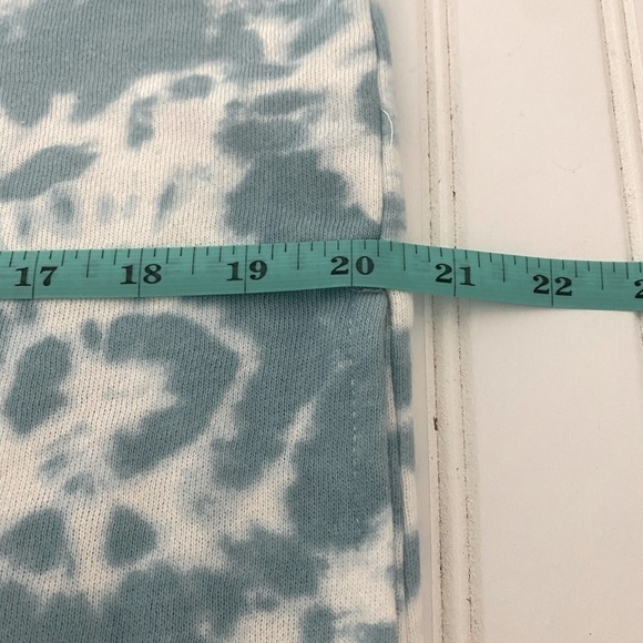 Colsie Blue Tie Dye Jumper Romper Crop Jumpsuit Fleece Lounge Casual Size Medium - Picture 12 of 12